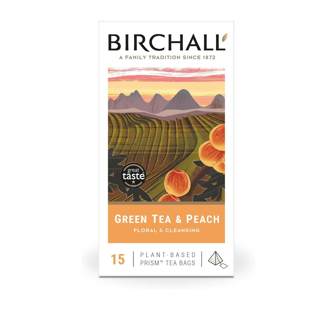 Birchall Plant-Based Prism Tea Bags 15pcs - Green Tea & Peach — Wholesale