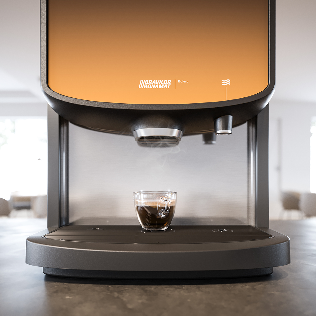 Bravilor BOLERO 32 Instant Ingredient Commercial Coffee Machine with triple canisters, touchscreen controls, and versatile beverage options for professional use. Redber Coffee