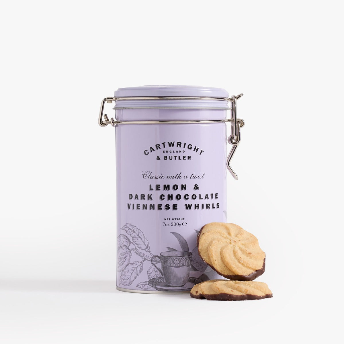 Cartwright & Butler Lemon & Dark Chocolate Viennese Whirls in Tin — Wholesale