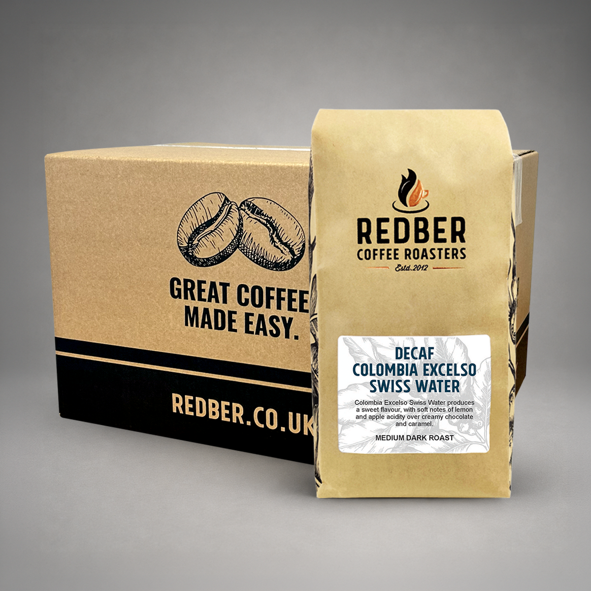 Colombia Excelso Swiss Water Decaf Medium-Dark 12kg Coffee Beans – Wholesale