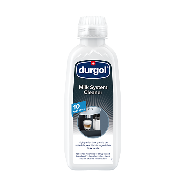 Durgol Milk System Cleaner bottle on a white background