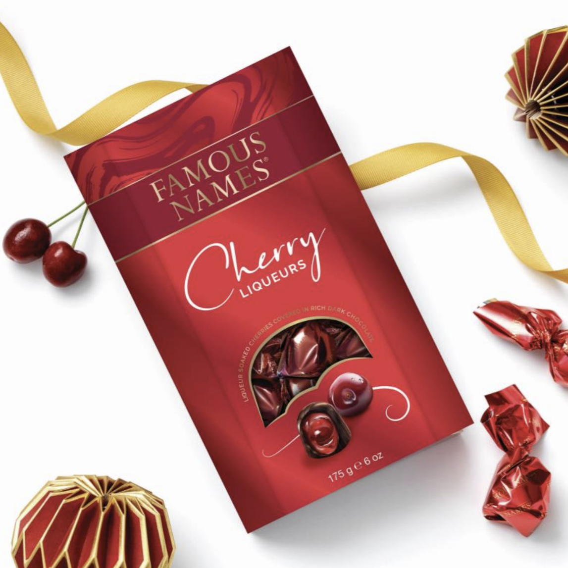 Elizabeth Shaw Famous Names Cherry Liqueur Chocolates 175g — Wholesale