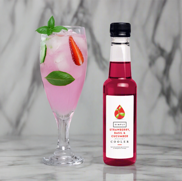 Simply Strawberry, Basil & Cucumber cooler syrup 250ml