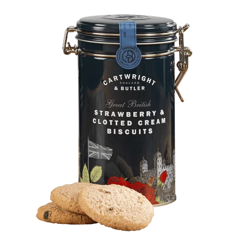 Cartwright & Butler The London Collection: Strawberry & Clotted Cream Biscuits Tin — Wholesale
