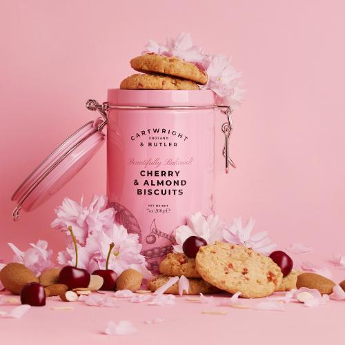 Cartwright & Butler Cherry And Almond Biscuits In Tin — Wholesale