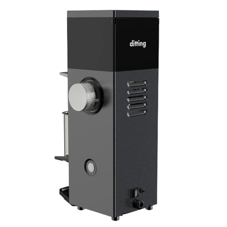 Black mechanical device with a dial and 'diting' branding on a white background