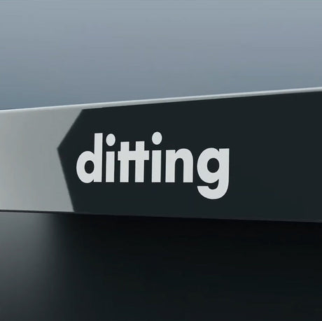 Close-up of a black and gray product with 'ditting' branding.