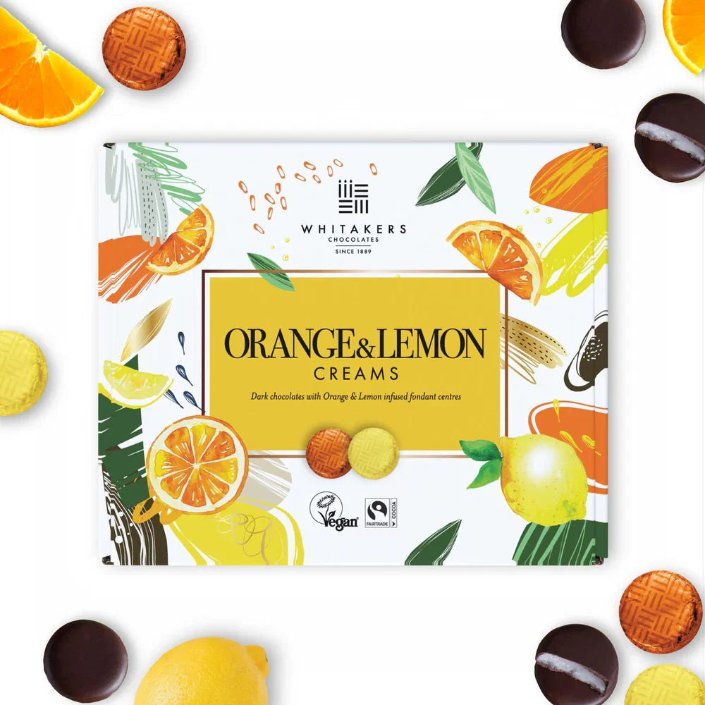 Whitakers Dark Chocolate Orange & Lemon Fondant Creams 200g — Wholesale