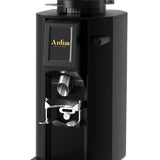 Black coffee grinder with 'Antim' branding on a white background