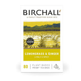 Birchall Lemongrass & Ginger tea package with a scenic design on a white background