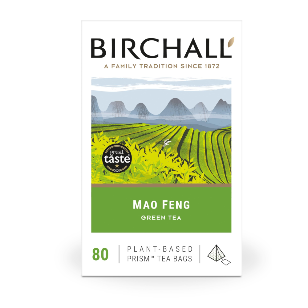 Birchall Plant-Based Prism Tea Bags 80pcs - Mao Feng Green Tea — Wholesale