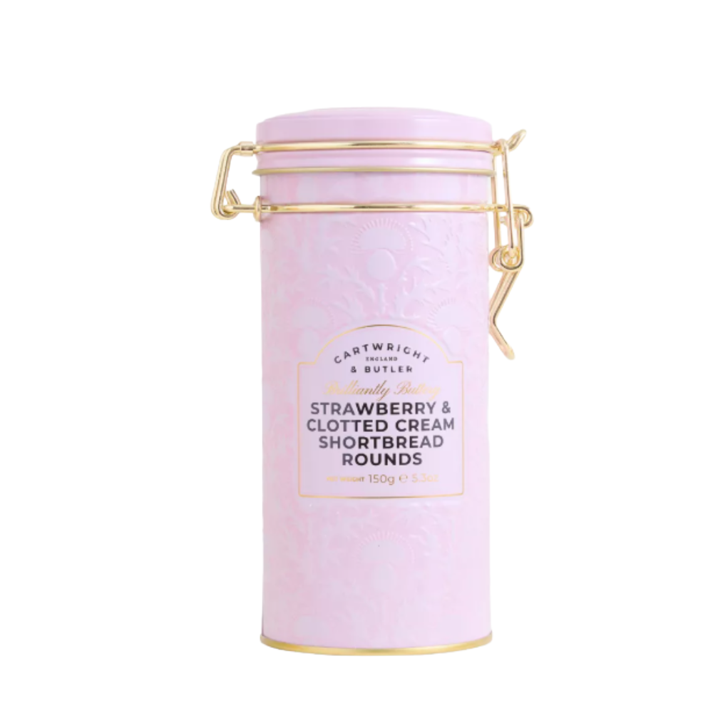 Cartwright & Butler Strawberry and Clotted Cream Shortbreads in Tin — Wholesale