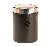 Chocolate shaker, black leather