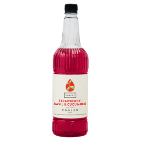 Simply Strawberry, Basil & Cucumber cooler syrup, 1L bottle