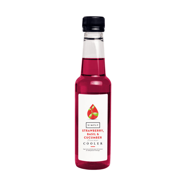 Simply Strawberry, Basil & Cucumber cooler syrup, 250ml bottle
