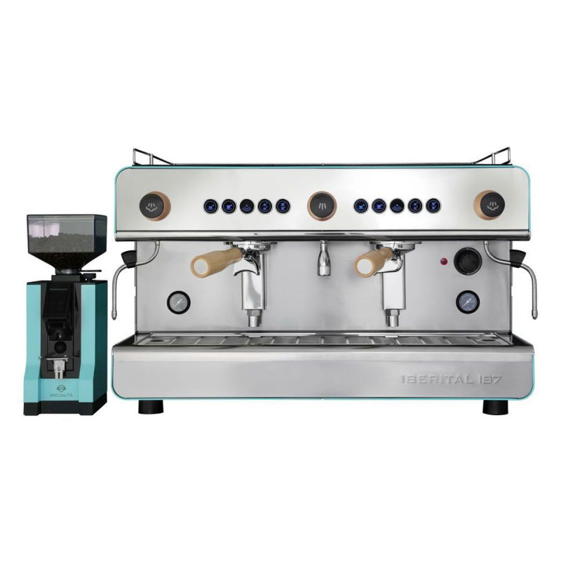 Commercial Eureka Mignon Specialita Coffee Grinder - Tiffany Blue