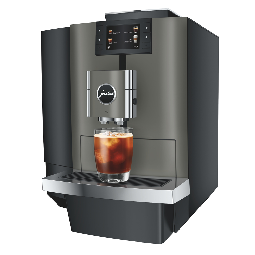 ura X10 Bean-to-Cup Coffee Machine in Dark Inox with touchscreen and advanced brewing technology for high-demand environments