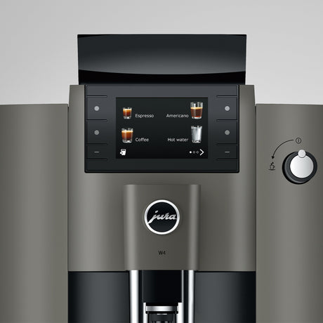 Front view of the JURA W4 Professional bean-to-cup coffee machine.