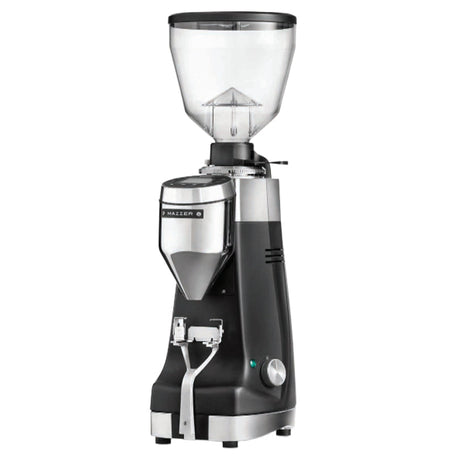 Mazzer Kony Sg on-demand espresso grinder in black with bean hopper
