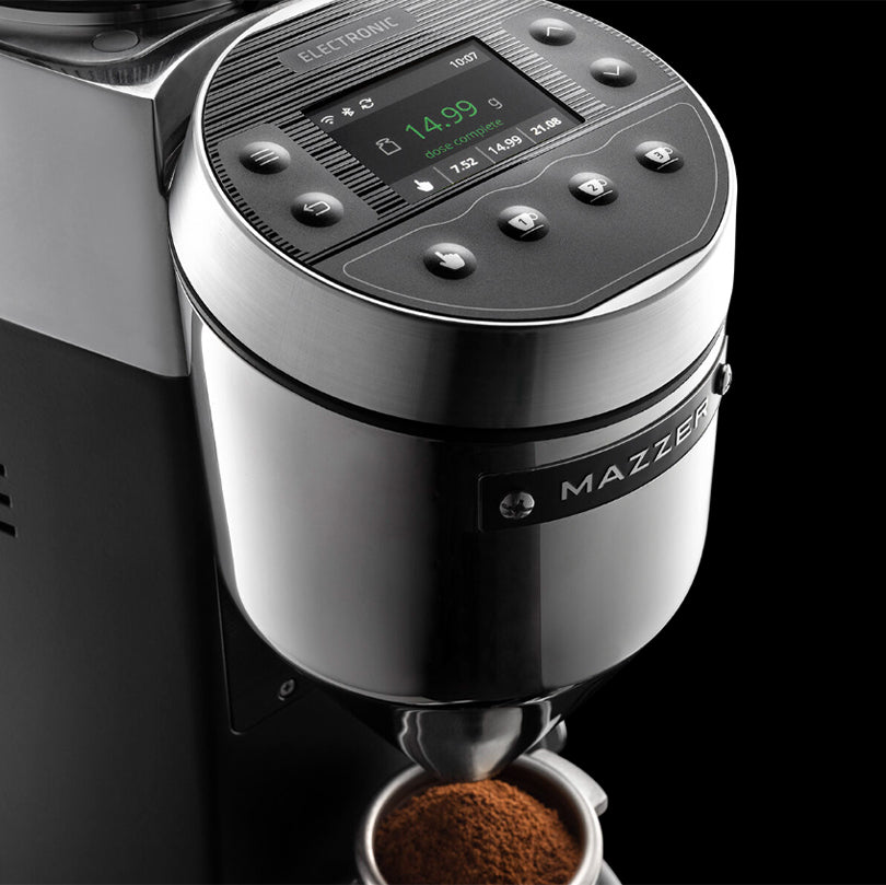 Mazzer Kony Sg touchscreen display with programmable dosing controls