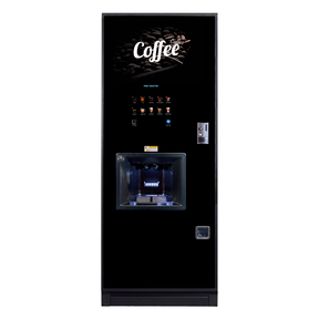 Image of the Coffetek NEO Coffee Vending Machine, featuring a modern design with a touchscreen interface and customizable LED lighting, ideal for high-traffic environments