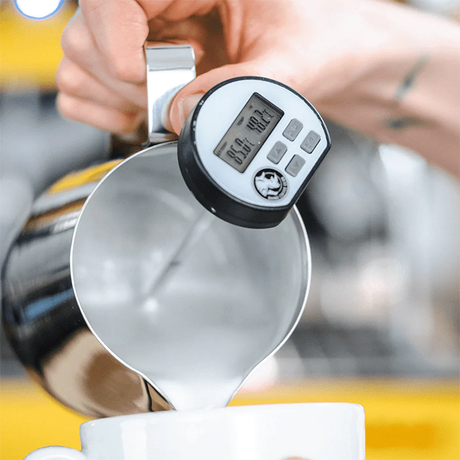 Milk thermometer for baristas