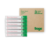 Sage steam wand cleaner packets with cardboard box on a white background