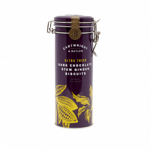 Cartwright & Butler Ultra Thick Dark Chocolate Ginger Biscuits Tin — Wholesale
