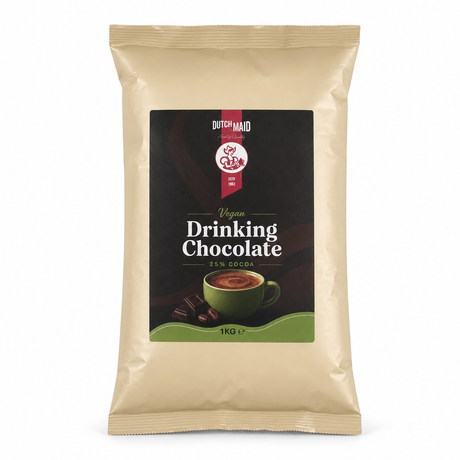 Dutch Maid vegan hot chocolate vending powder with 25% cocoa, 1kg bag