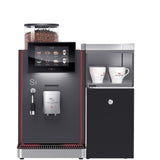 Rex-Royal S1 bean-to-cup coffee machine, featuring a compact Swiss-made design with a 7-inch touchscreen and advanced milk system. Perfect for small businesses like bakeries, restaurants, and offices, the S1 offers automated cleaning and customisable options for serving high-quality coffee drinks with precision and ease