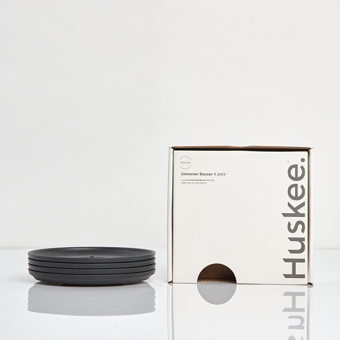 Huskee, Huskee Universal Saucers 4 Pack - Charcoal, Redber Coffee