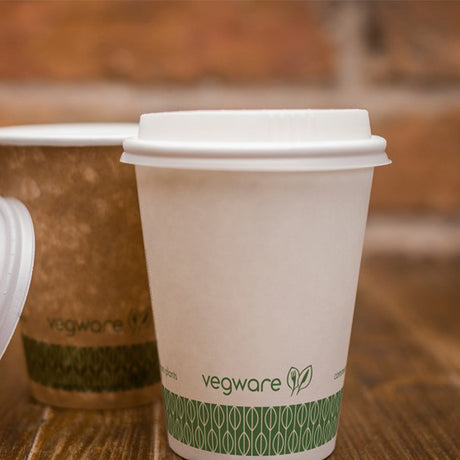 Vegware, Vegware Compostable Coffee Cup Lids 79-Series 227ml/8oz (Pack of 1000), Redber Coffee