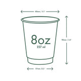 Vegware, Vegware White Double Wall Coffee Cups 79-Series 227ml/8oz (Pack of 500), Redber Coffee